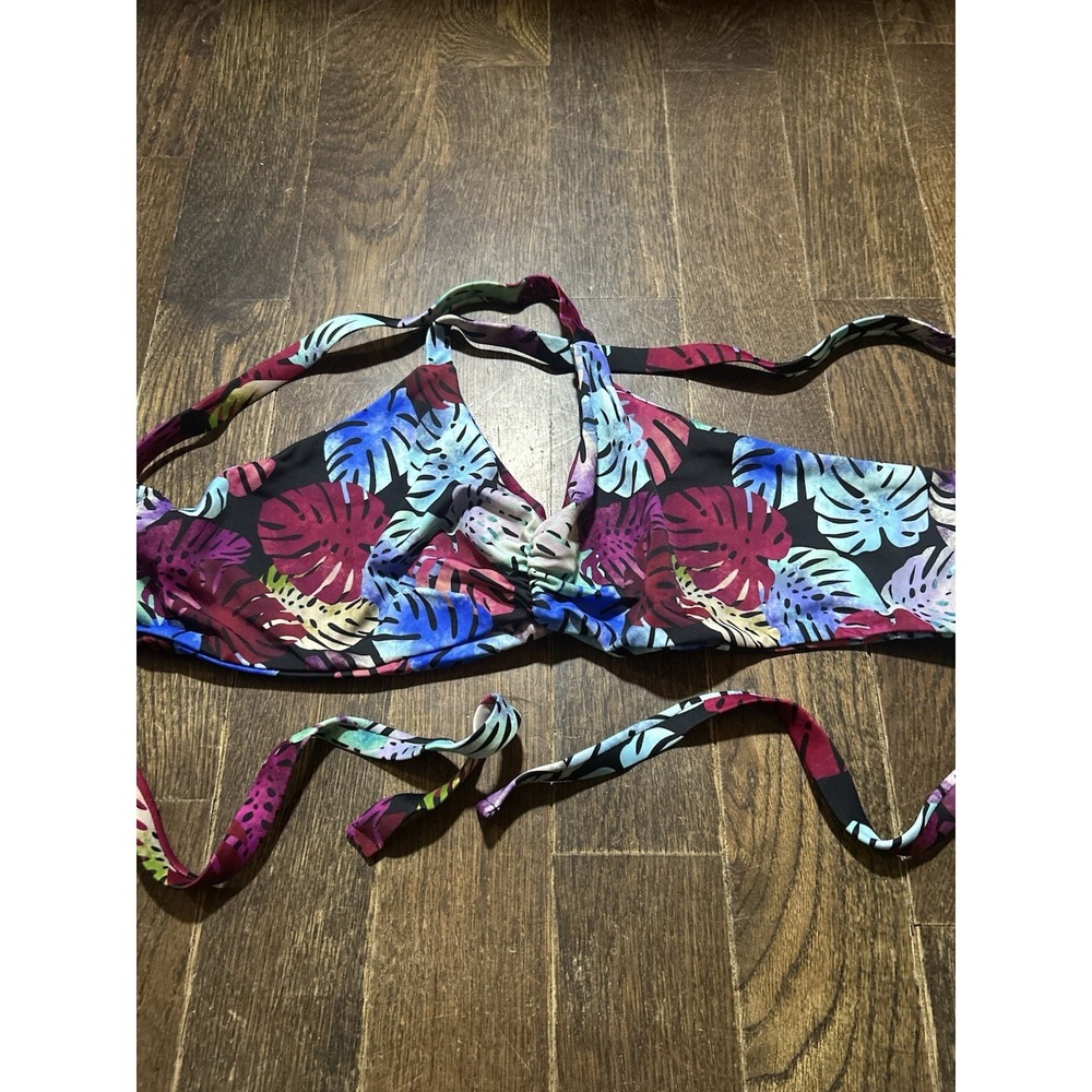 Fused Hawaii Kohanaiki Bikini Top Sz XL Monstera Watercolor NWT